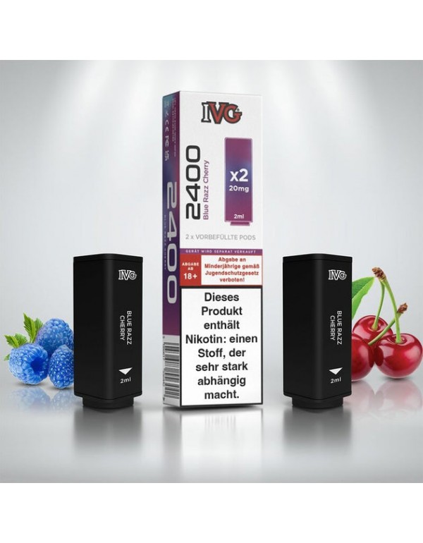 IVG 2400 - Blue Razz Cherry - Prefilled Pods (2Stück pro Packung) 20mg/ml