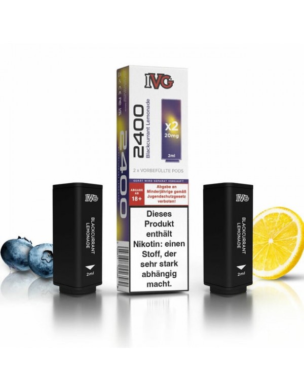 IVG 2400 - Blackcurrant Lemonade - Prefilled Pods ...