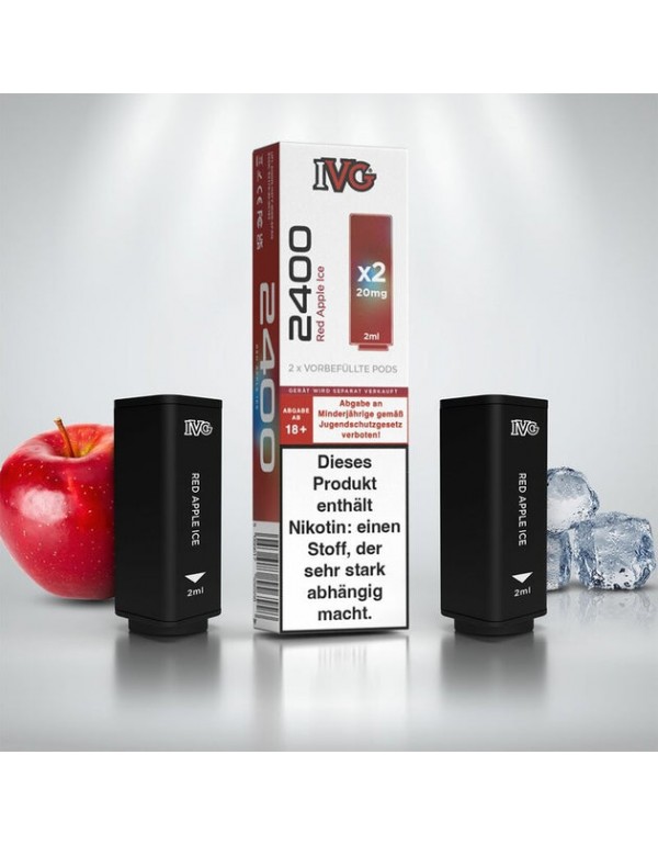 IVG 2400 - Red Apple Ice - Prefilled Pods (2Stück...